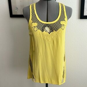 Rebecca Minkoff yellow silk tank